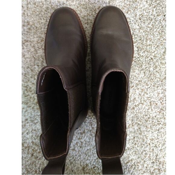 Vince Ryker Water Repellent Chelsea Boots Womens Size 6 Cacao Leather - Picture 11 of 16